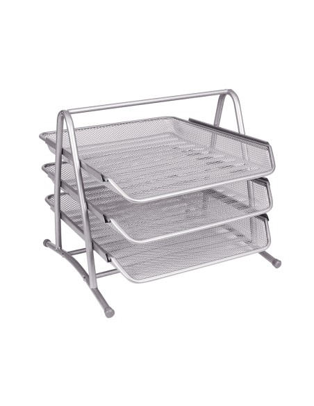 Bandeja sobremesa metalica q connect kf00822 rejilla plata 3 bandejas movibles 350x278x275 mm