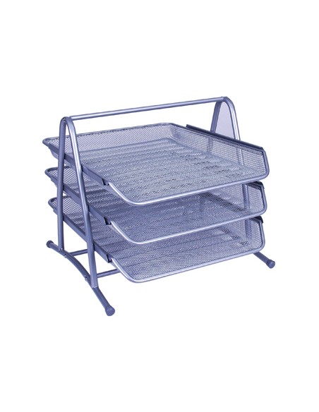 Bandeja sobremesa metalica q connect kf00822 rejilla plata 3 bandejas movibles 350x278x275 mm