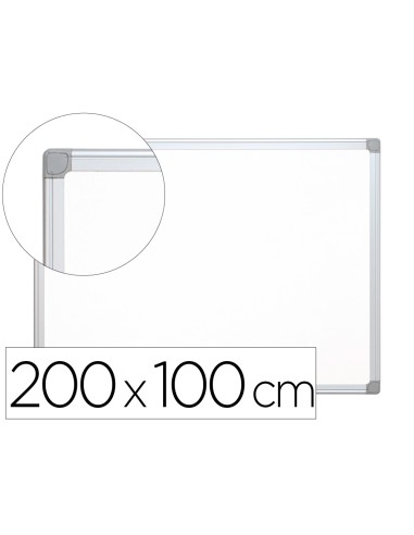 Pizarra blanca q connect lacada magnetica marco de aluminio 200x100 cm