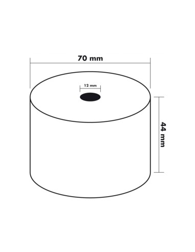 Rollo sumadora termico q connect 44 mm ancho x 70 mm diametro sin bisfenol a
