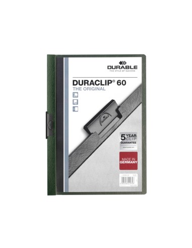 Carpeta duraclip dossier pinza lateral verde oscuro capacidad 60 hojas