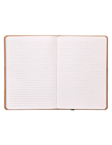 Libreta liderpapel ecouse 100 reciclada a5 96 hojas 70g m2 horizontal con gomilla y marca paginas