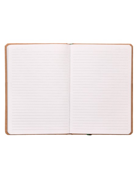 Libreta liderpapel ecouse 100 reciclada a5 96 hojas 70g m2 horizontal con gomilla y marca paginas
