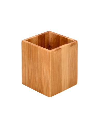 Cubilete portalapices liderpapel bambu 100 natural ecouse cuadrado 80x80x100 mm