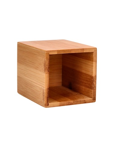 Cubilete portalapices liderpapel bambu 100 natural ecouse cuadrado 80x80x100 mm