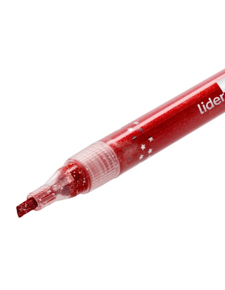 Rotulador liderpapel efecto purpurina metalizada punta reversible bolsa de 6 unidades colores surtidos