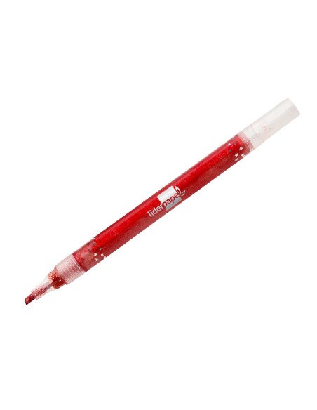 Rotulador liderpapel efecto purpurina metalizada punta reversible bolsa de 6 unidades colores surtidos