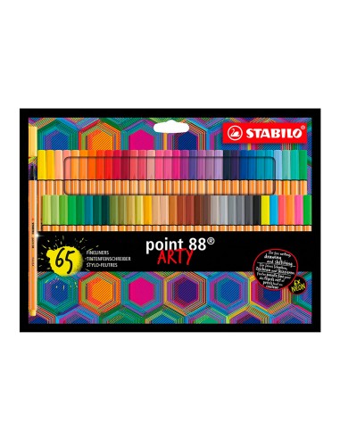 Rotulador stabilo point 88 punta de fibra arty line estuche carton de 65 unidades colores surtidos