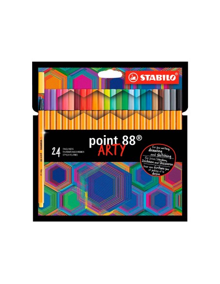 Rotulador stabilo point 88 punta de fibra arty line estuche carton de 24 unidades colores surtidos