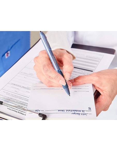 Boligrafo sharpie fashion retractil tinta gel azul 07 mm color azul hielo y blanco