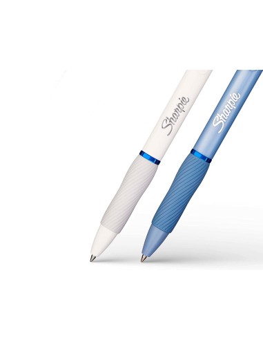 Boligrafo sharpie fashion retractil tinta gel azul 07 mm color azul hielo y blanco