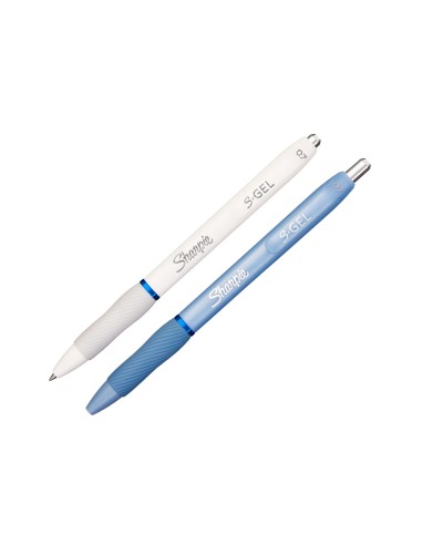 Boligrafo sharpie fashion retractil tinta gel azul 07 mm color azul hielo y blanco