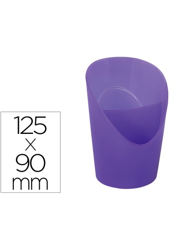 Cubilete portalapices esselte lavanda translucido plastico colour breeze redondo diametro 90 mm alto 125 mm