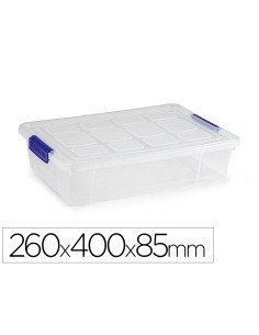 Contenedor plastico plasticforte 5 litros n 30 transparente con tapa 260x400x85 mm