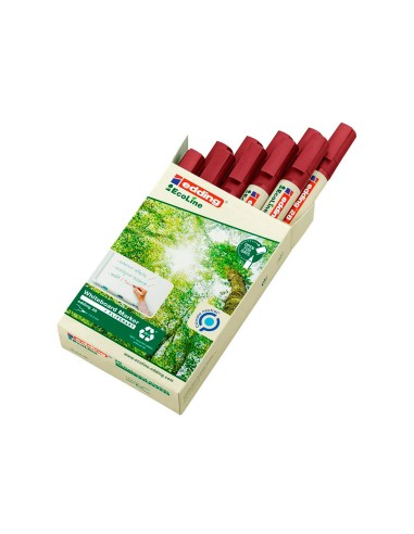 Rotulador edding 28 para pizarra blanca ecoline 90 reciclado color rojo punta redonda 15 3 mm recargable