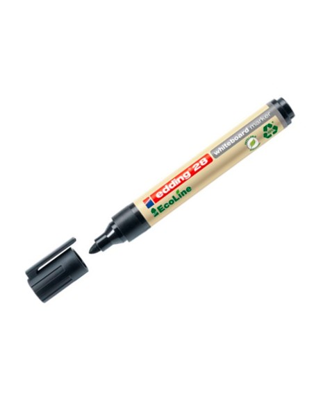 Rotulador edding 28 para pizarra blanca ecoline 90 reciclado color negro punta redonda 15 3 mm recargable