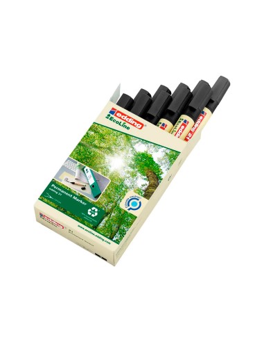 Rotulador edding 21 marcador permanente ecoline 90 reciclado color negro punta redonda 15 3 mm recargable