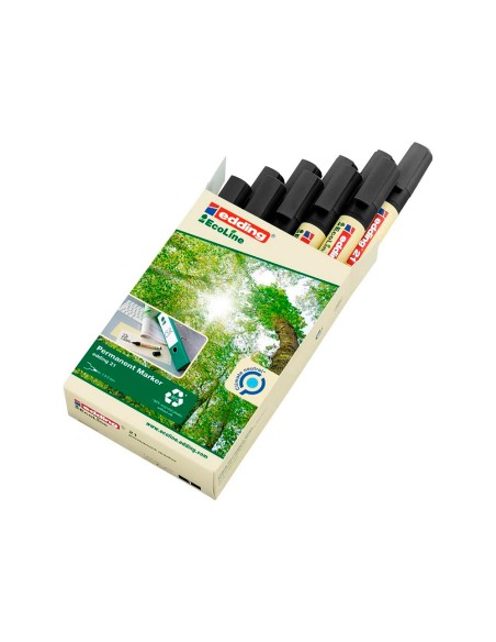Rotulador edding 21 marcador permanente ecoline 90 reciclado color negro punta redonda 15 3 mm recargable