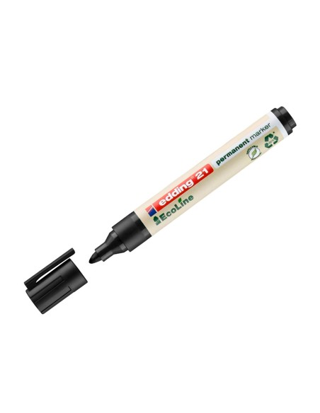 Rotulador edding 21 marcador permanente ecoline 90 reciclado color negro punta redonda 15 3 mm recargable