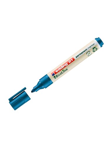 Rotulador edding 21 marcador permanente ecoline 90 reciclado color azul punta redonda 15 3 mm recargable
