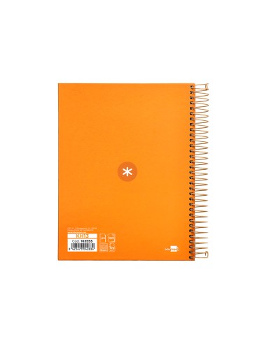 Cuaderno espiral a5 micro antartik tapa forrada120h 90 gr cuadro 5mm 5 bandas6 taladros color mostaza