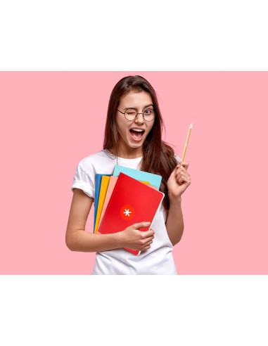 Libreta antartik a5 plus cosida 48 hojas 90g m2 cuadro 4mm con margen 6 colores surtidos