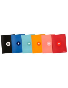 Libreta antartik a5 plus cosida 48 hojas 90g m2 cuadro 4mm con margen 6 colores surtidos
