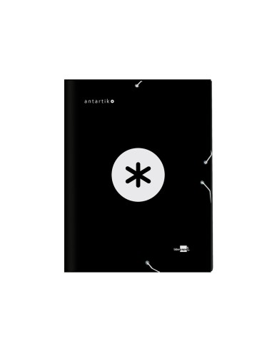 Carpeta antartik clasificadora a4 12 departamentos gomas carton forrado color negro