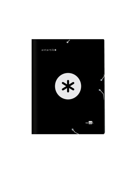 Carpeta antartik clasificadora a4 12 departamentos gomas carton forrado color negro