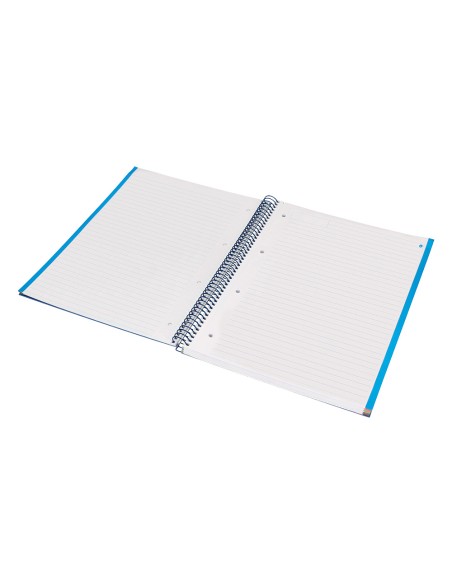 Cuaderno espiral navigator a4 micro tapa forrada 120h 80gr horizontal 5 bandas 4 taladros color azul marino