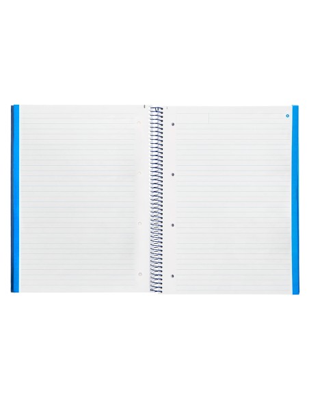 Cuaderno espiral navigator a4 micro tapa forrada 120h 80gr horizontal 5 bandas 4 taladros color azul marino