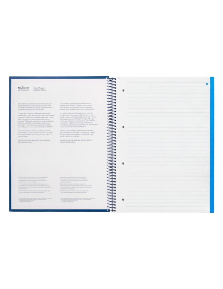 Cuaderno espiral navigator a4 micro tapa forrada 120h 80gr horizontal 5 bandas 4 taladros color azul marino