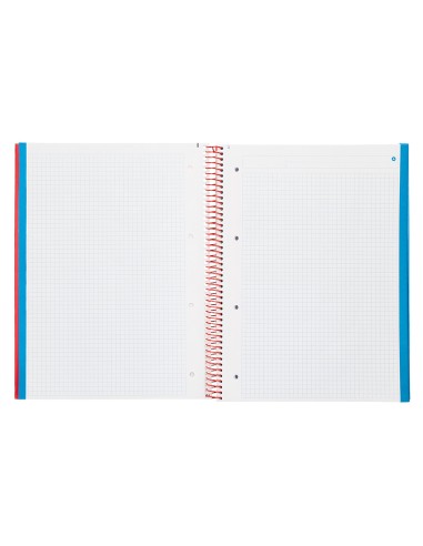 Cuaderno espiral navigator a4 micro tapa forrada 120h 80gr cuadro 5mm 5 bandas 4 taladros color rojo