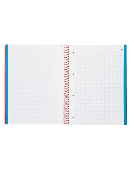 Cuaderno espiral navigator a4 micro tapa forrada 120h 80gr cuadro 5mm 5 bandas 4 taladros color rojo