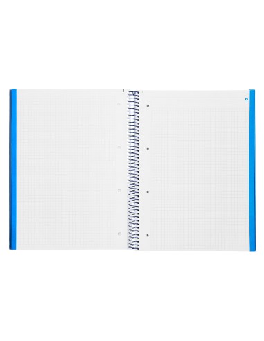 Cuaderno espiral navigator a4 micro tapa forrada 120h 80gr cuadro 5mm 5 bandas 4 taladros color azul marino