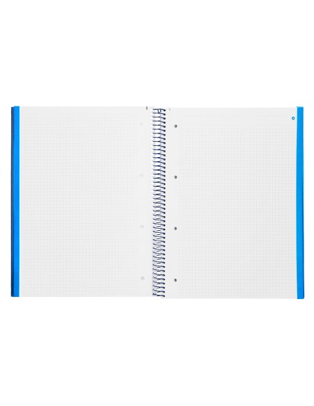 Cuaderno espiral navigator a4 micro tapa forrada 120h 80gr cuadro 5mm 5 bandas 4 taladros color azul marino