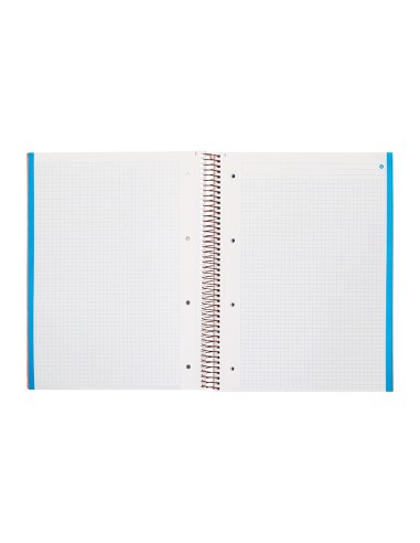 Cuaderno espiral navigator a4 micro tapa forrada 120h 80gr cuadro 5mm 5 bandas 4 taladros color rosa