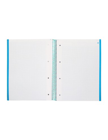 Cuaderno espiral navigator a4 micro tapa forrada 120h 80gr cuadro 5mm 5 bandas 4 taladros color menta