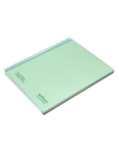 Cuaderno espiral navigator a4 micro tapa forrada 120h 80gr cuadro 5mm 5 bandas 4 taladros color menta