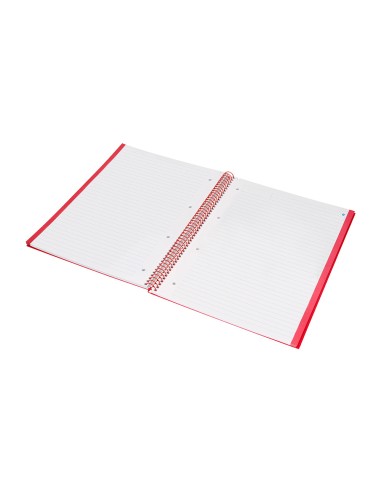 Cuaderno espiral navigator a4 micro tapa forrada 80h 80gr horizontal 1 banda color rojo