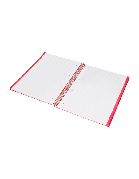 Cuaderno espiral navigator a4 micro tapa forrada 80h 80gr horizontal 1 banda color rojo