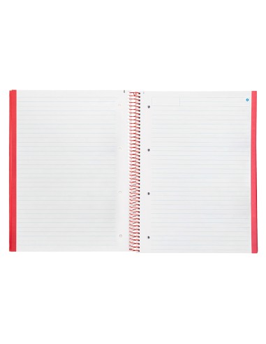 Cuaderno espiral navigator a4 micro tapa forrada 80h 80gr horizontal 1 banda color rojo