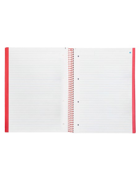 Cuaderno espiral navigator a4 micro tapa forrada 80h 80gr horizontal 1 banda color rojo