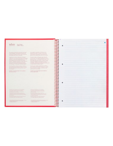 Cuaderno espiral navigator a4 micro tapa forrada 80h 80gr horizontal 1 banda color rojo