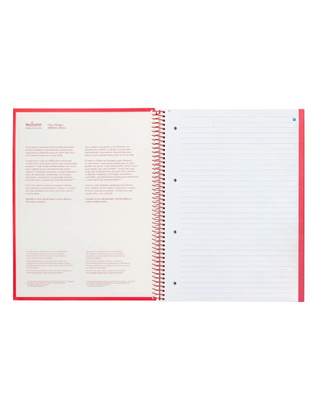 Cuaderno espiral navigator a4 micro tapa forrada 80h 80gr horizontal 1 banda color rojo