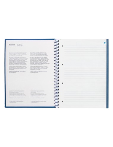 Cuaderno espiral navigator a4 micro tapa forrada 80h 80gr horizontal 1 banda color azul marino