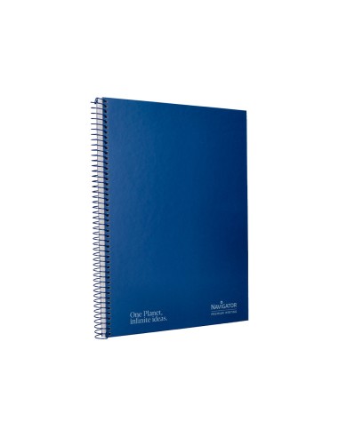 Cuaderno espiral navigator a4 micro tapa forrada 80h 80gr horizontal 1 banda color azul marino