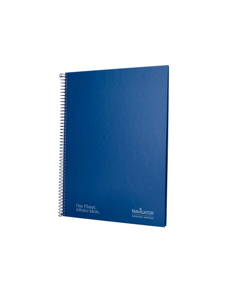 Cuaderno espiral navigator a4 micro tapa forrada 80h 80gr horizontal 1 banda color azul marino