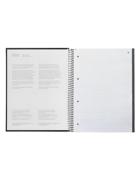 Cuaderno espiral navigator a4 micro tapa forrada 80h 80gr horizontal 1 banda color negro