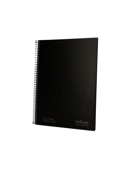 Cuaderno espiral navigator a4 micro tapa forrada 80h 80gr horizontal 1 banda color negro
